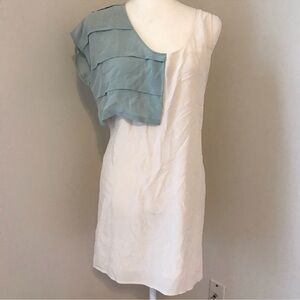 Alexander Wang Silk Dress 6 Cream Green Shift Dress